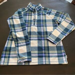 Eddie Bauer Plaid Quarter-Zip Fleece Pullover